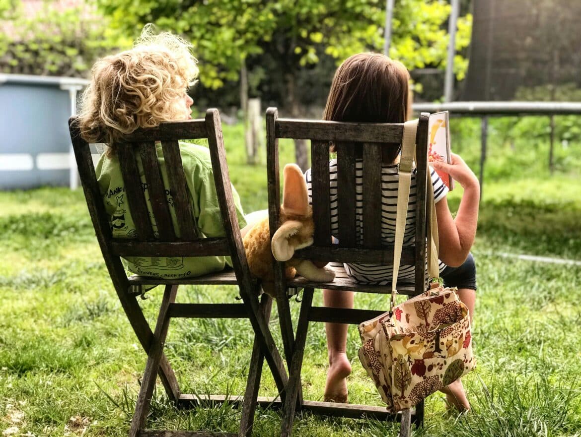 Just took this pic yesterday (4/9/18) when kids were reading a new book they bought during school book fair. April is always nice in South Bay California.