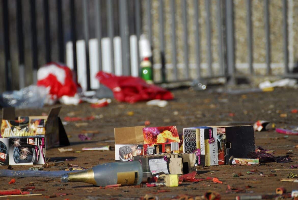 new year's day, firecrackers, waste