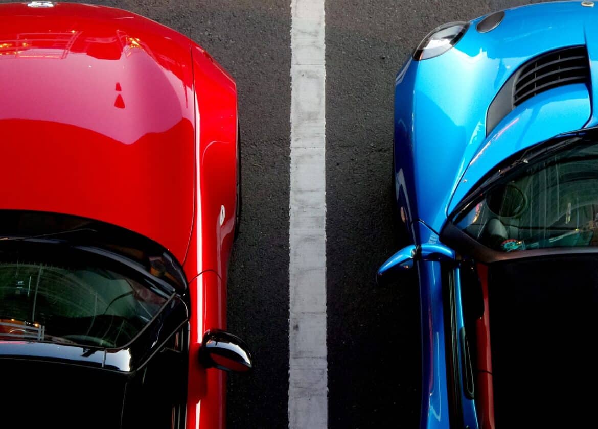 cars, blue, red, parking, parked, dual, parking, parking, parking, parking, parking, dual