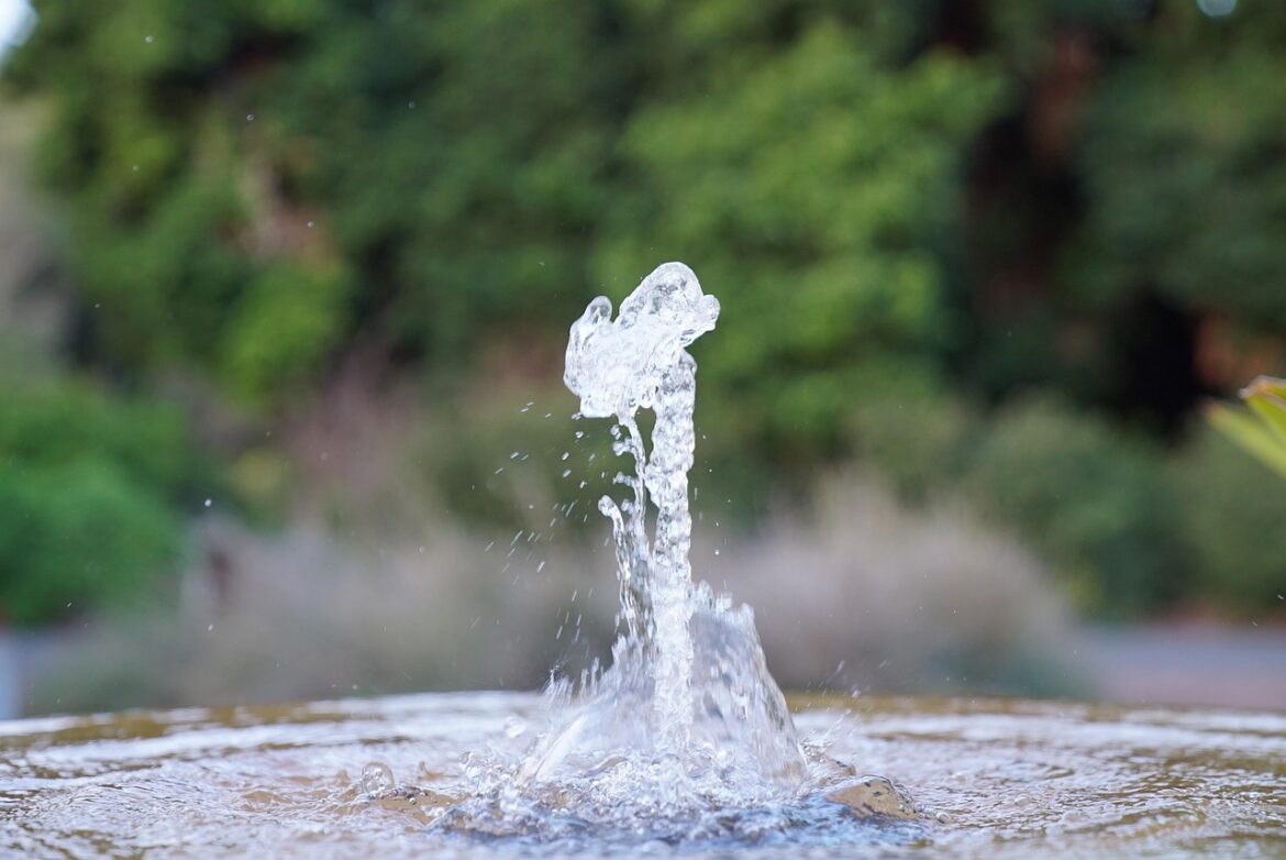 water fountain, nature, water spurt, garden, gushing, refreshing, spout