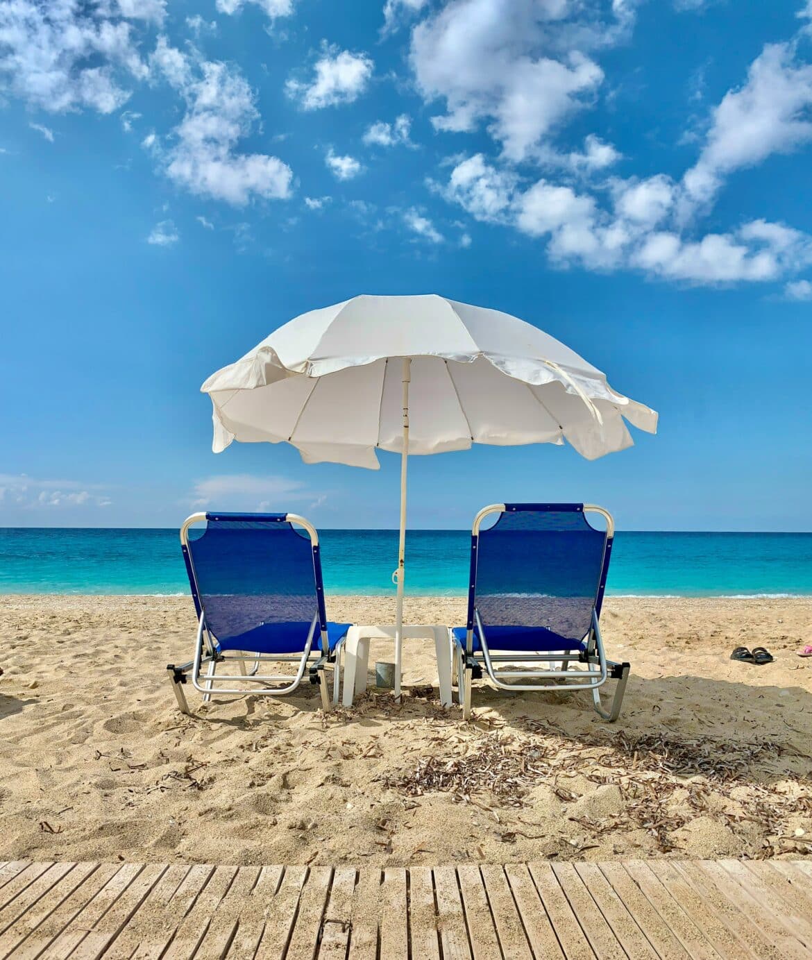 Photo taken in Lefkada, Greece with view on turquoise sea.
