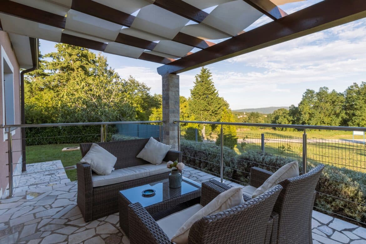 Terrace of the Villa with an View of the City.